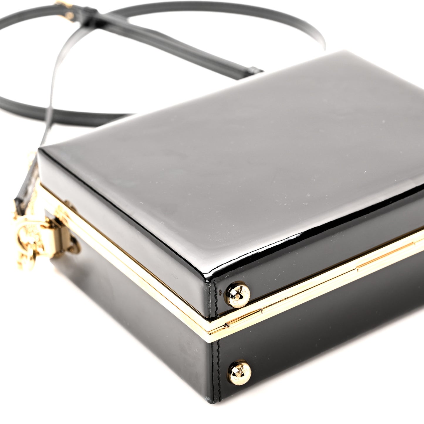 Patent Dolce Box Handbag Black