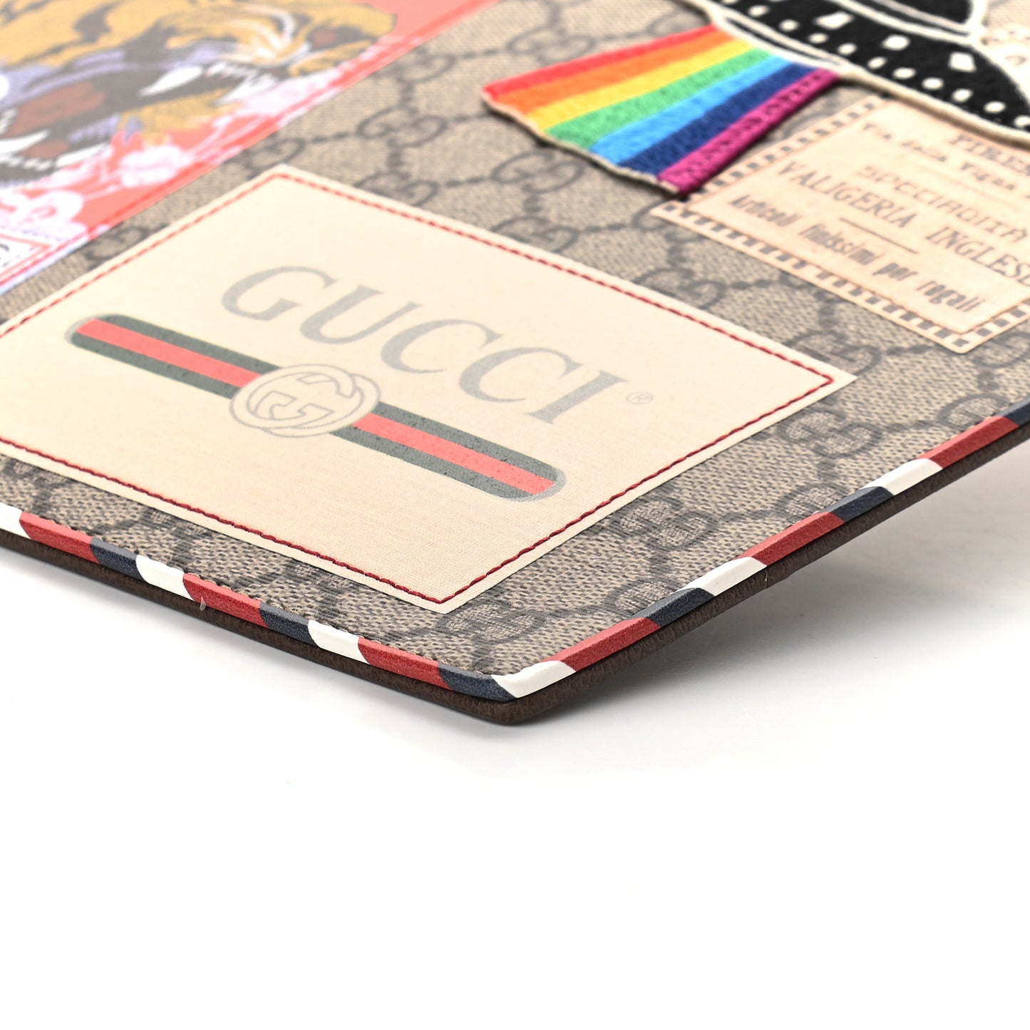GG Supreme Monogram Courrier Documents Holder Beige New Acero