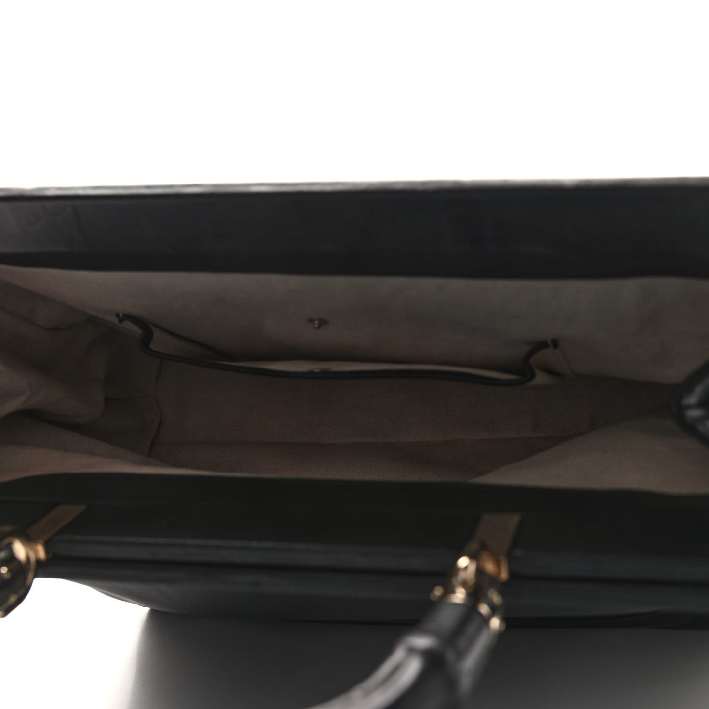 Calfskin Bold Bamboo Medium Top Handle Bag Black