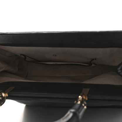 Gucci Calfskin Bold Bamboo Medium Top Handle Bag Black 8 of 10
