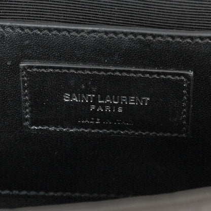 Saint Laurent Croc Embossed Calfskin Classic Kate Monogram Clutch Fog 6 of 10