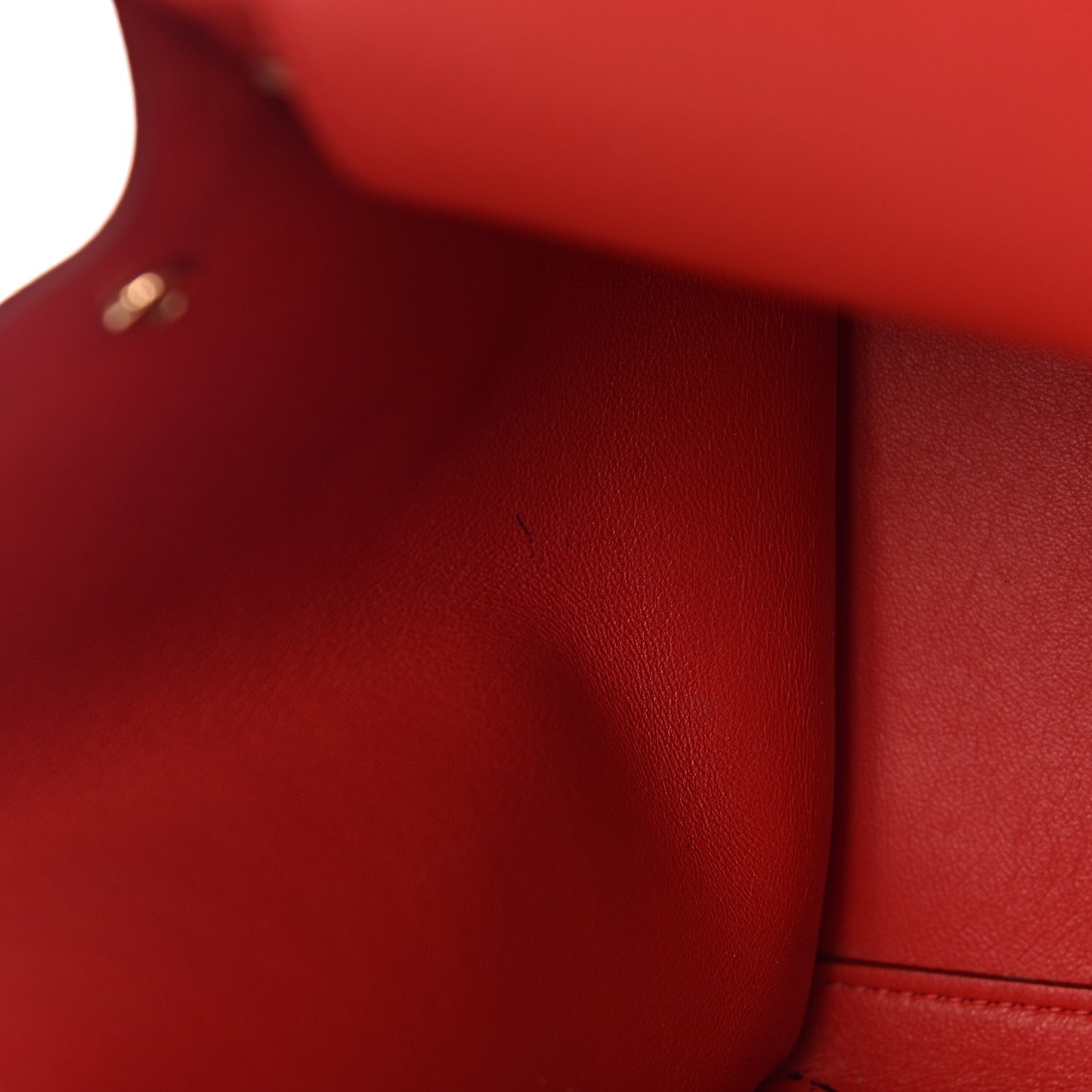Drummed Calfskin Suede Medium Trapeze Coquelicot