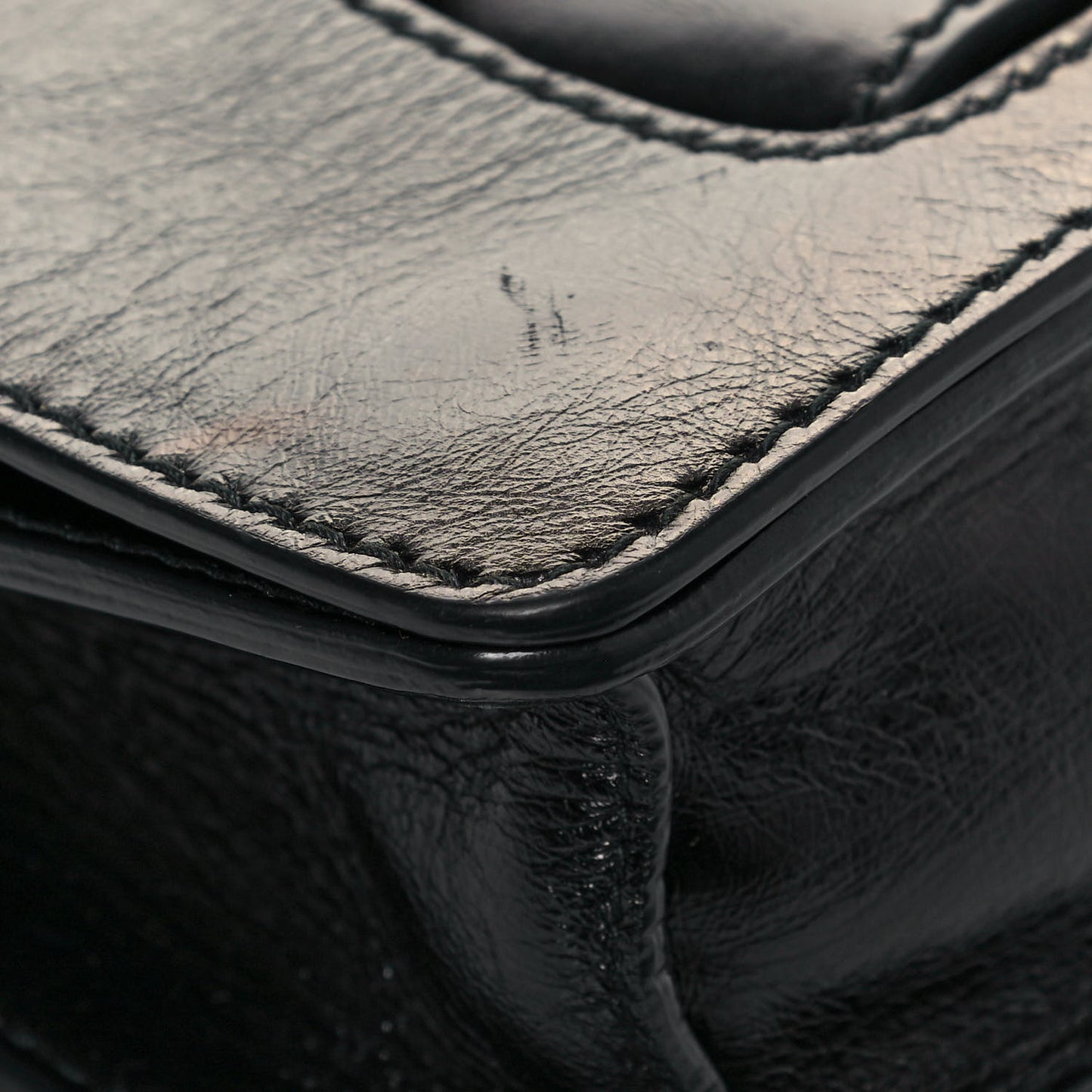 Crinkled Patent Lambskin Dio(r)evolution Top Handle Flap Bag Black