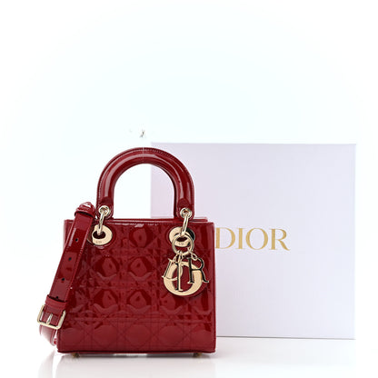 Christian Dior Patent Cannage Small Lady Dior Cherry Red 10 of 10
