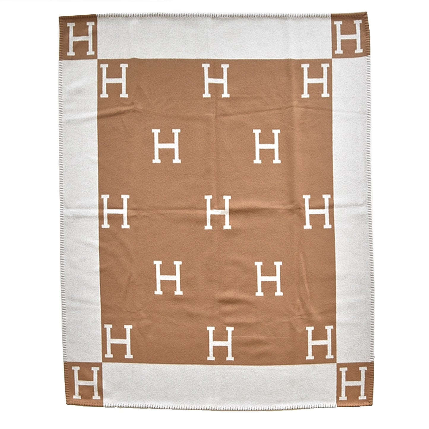 Wool Cashmere New Classic Avalon Blanket Ecru Camel