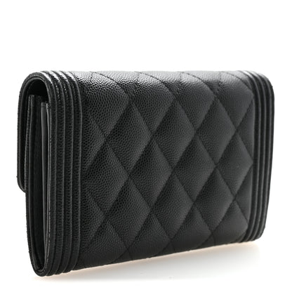 Chanel Caviar Quilted Medium Boy Flap Wallet Black 3 of 10