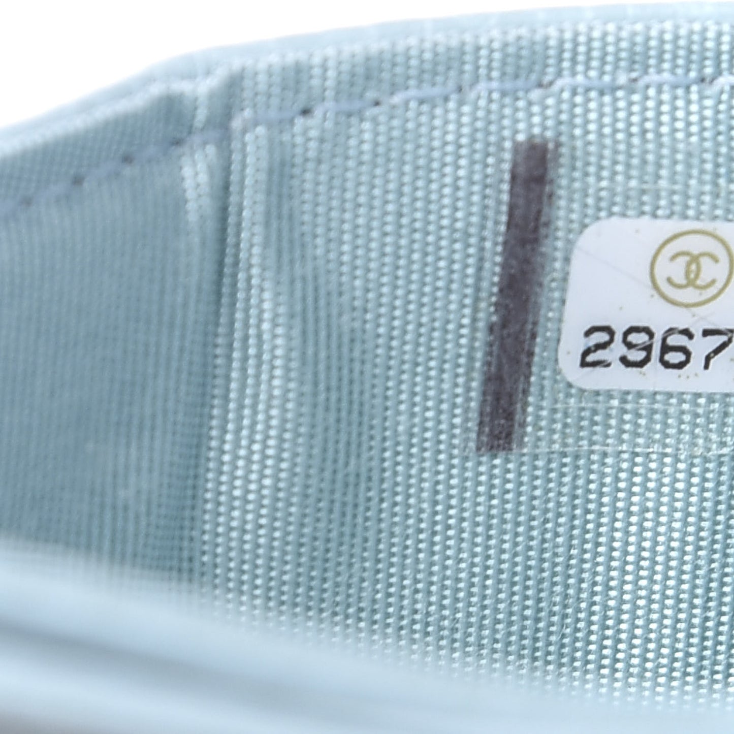 Caviar Chevron Quilted Boy Card Holder Light Blue