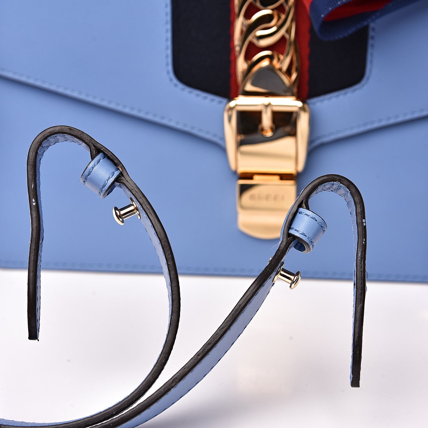 Calfskin Small Sylvie Shoulder Bag Clear Sky Blue