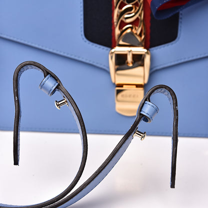 Gucci Calfskin Small Sylvie Shoulder Bag Clear Sky Blue 9 of 14