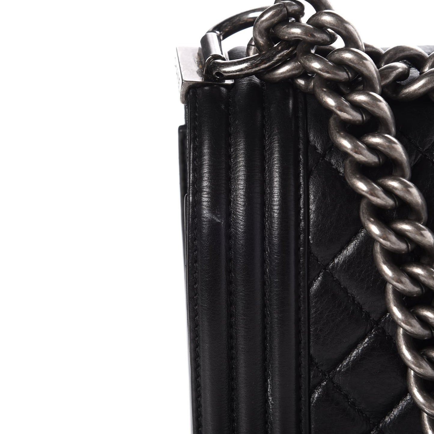 Calfskin Quilted Medium Boy Flap Black