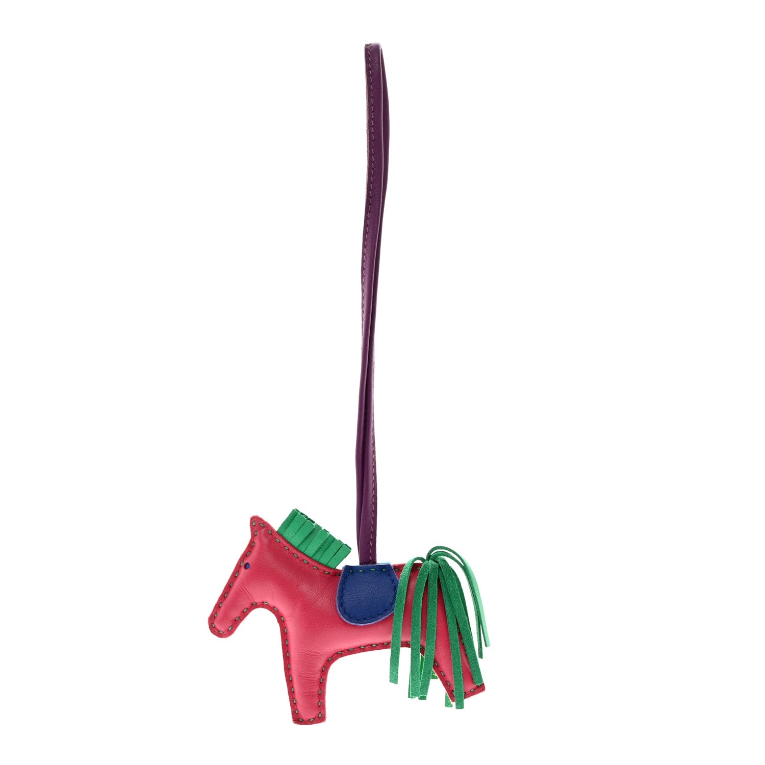 Hermes Milo Lambskin Grigri Rodeo Horse Bag Charm PM Menthe Bleu Electrique Soufre Violet Bleu Azur Rose Shocking 1 of 6