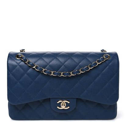 Chanel Caviar Quilted Jumbo Double Flap Navy Blue 1 of 10