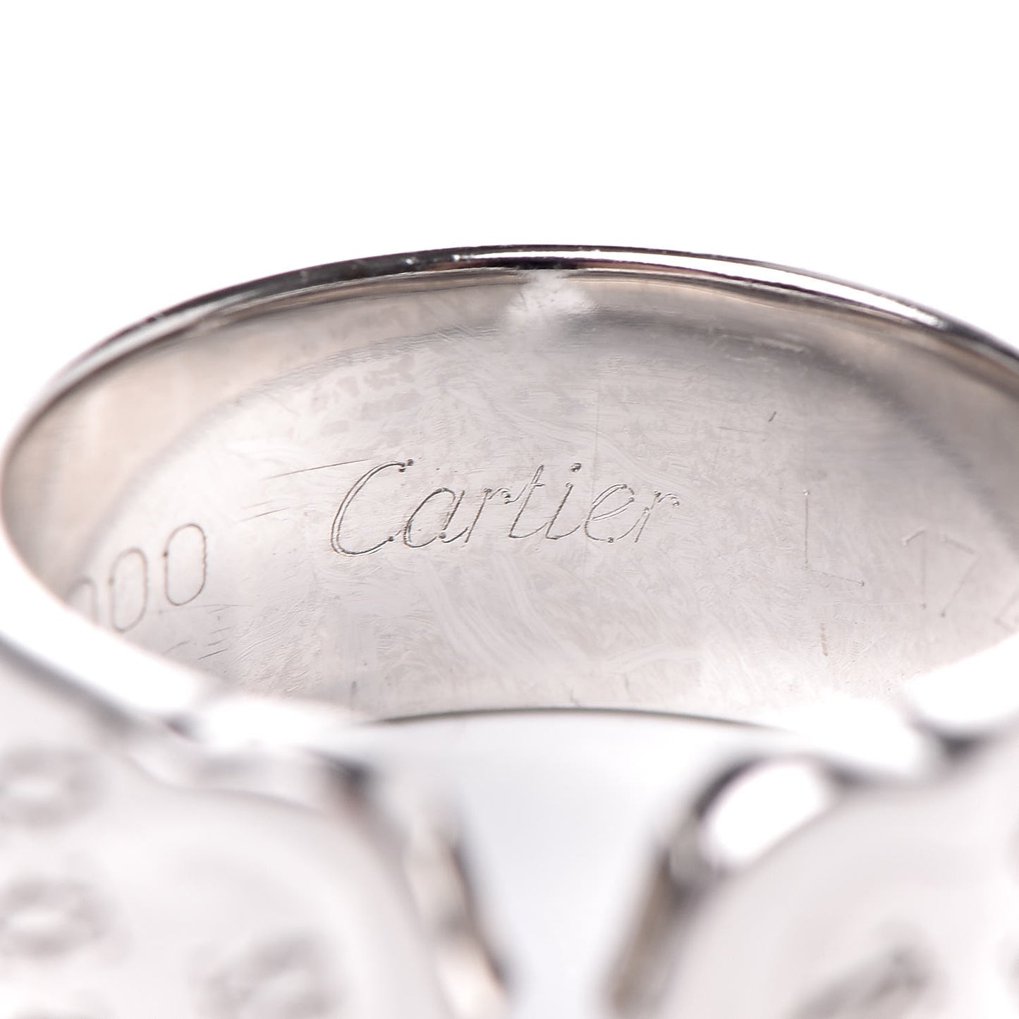 18K White Gold C De Christmas Ring 50 5.25