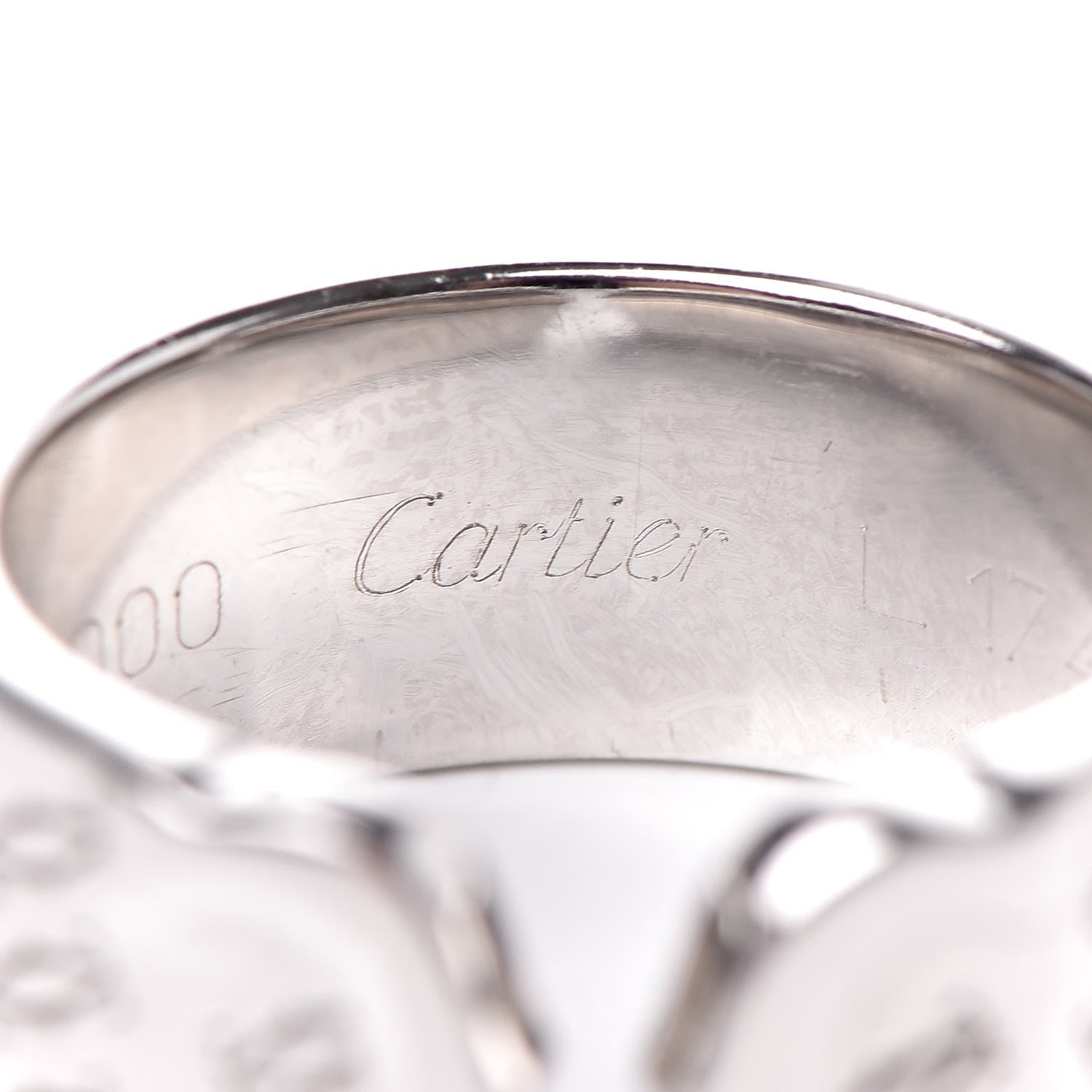 Cartier 18K White Gold C De Christmas Ring 50 5.25 5 of 5