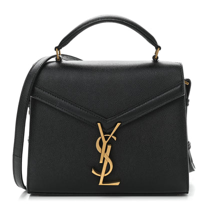 Saint Laurent Grain de Poudre Mini Classic Monogram Cassandra Top Handle Black Rouge Legion 1 of 11