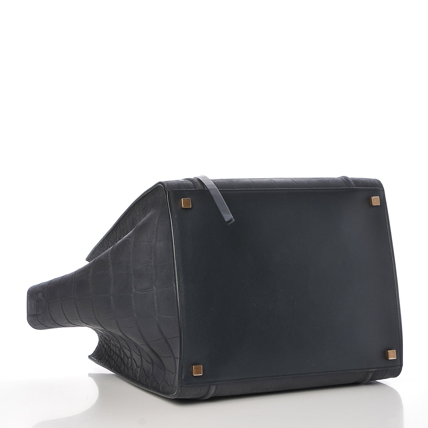 Celine Crocodile Embossed Nubuck Medium Phantom Luggage Navy Blue 4 of 12