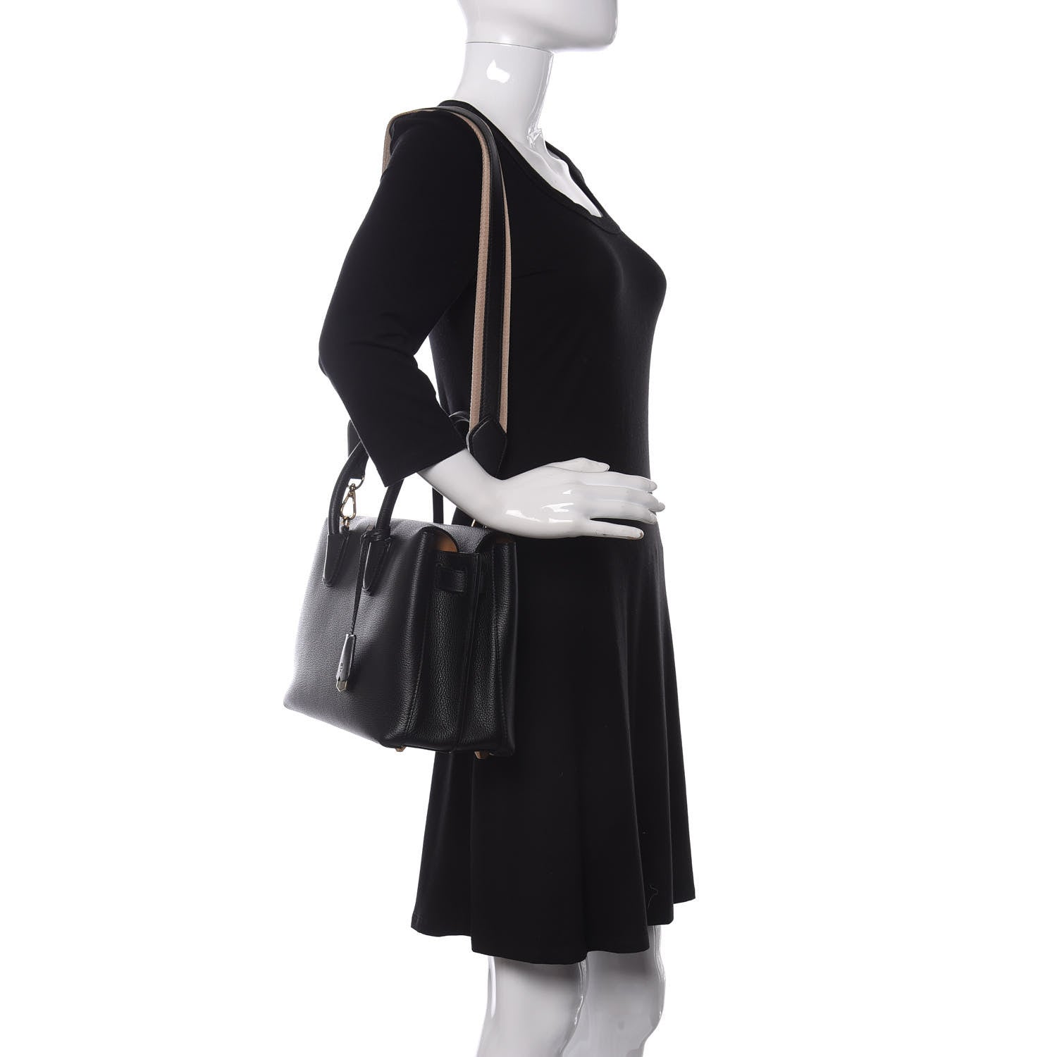 MCM Grained Calfskin Medium Milla Tote Black 2 of 9