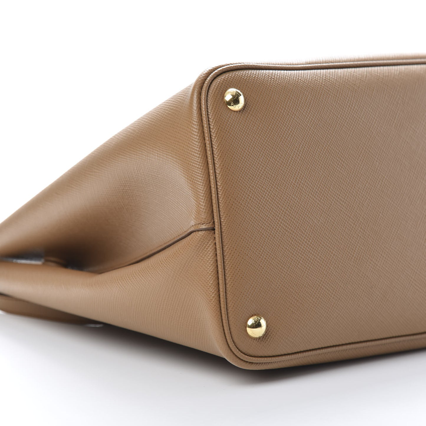 Saffiano Cuir Medium Double Bag Caramel Fuoco