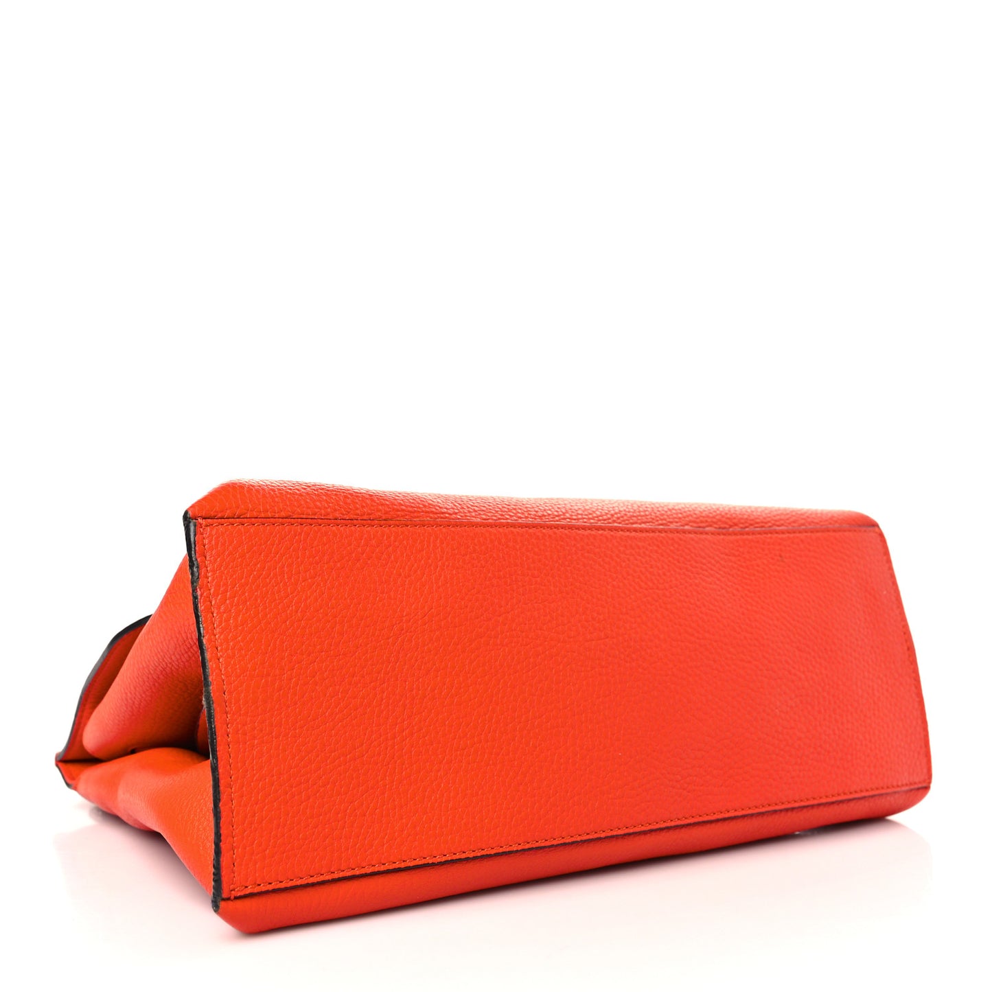 Cellarius Calfskin Medium Bamboo Daily Top Handle Bag New Dark Orange