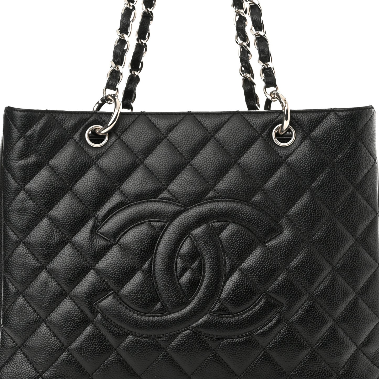 Caviar Quilted Grand Shopping Tote GST Black
