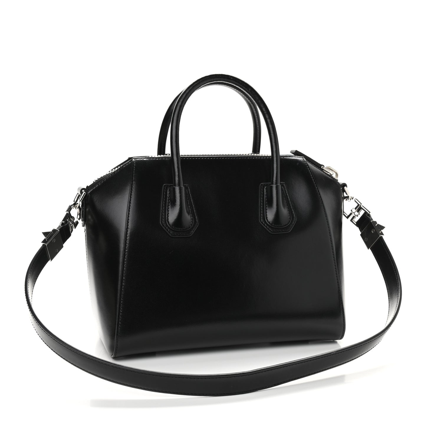 Shiny Lord Calfskin Small Antigona Black