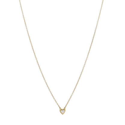 Tiffany 18K Yellow Gold Diamond .17ct Elsa Peretti Diamonds by the Yard Heart Pendant Necklace 1 of 4
