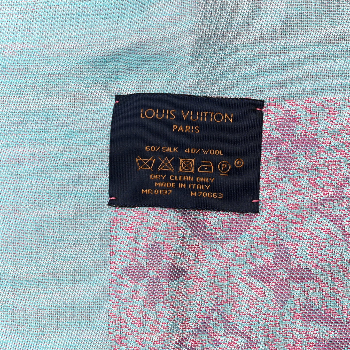 Silk Wool Monogram Shine Shawl
