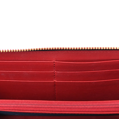 Gucci GG Supreme Monogram Blooms Zip Around Wallet Blue Red 9 of 14