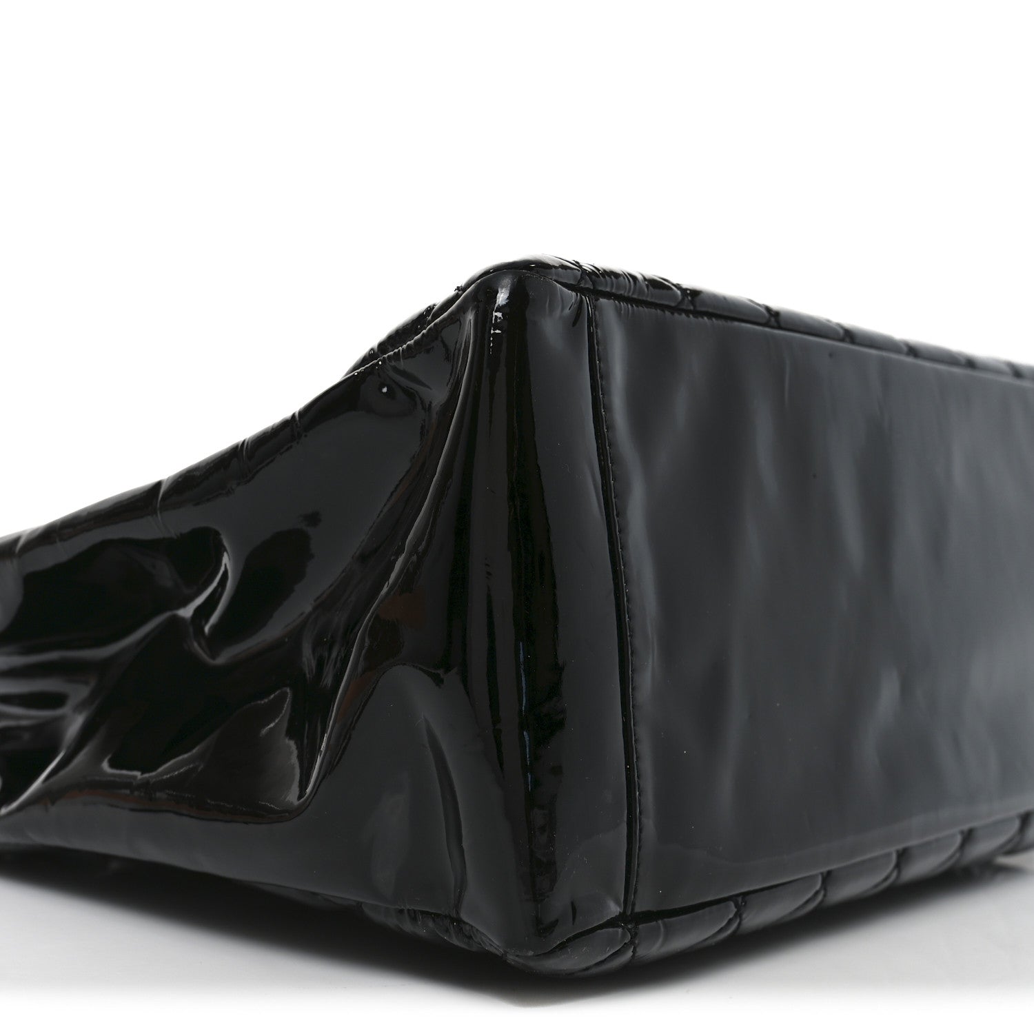 Chanel Patent Quilted Grand Shopping Tote GST Black 9 of 10