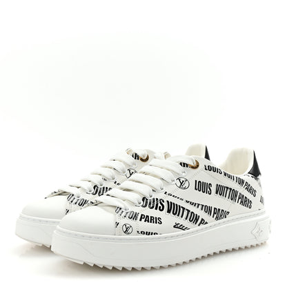 Louis Vuitton Calfskin Printed Time Out Trainer Sneakers 39 White 4 of 10