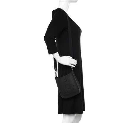 Hermes Taurillon Clemence Evelyne TPM Black 2 of 11
