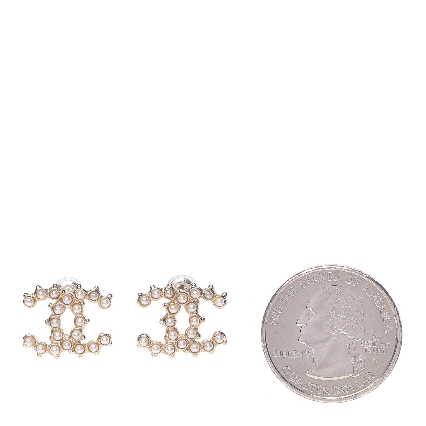 Pearl CC Earrings Light Gold