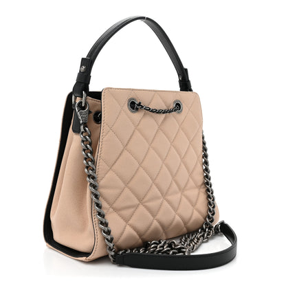 Chanel Caviar Quilted Small CC Bucket Bag Beige 3 of 9