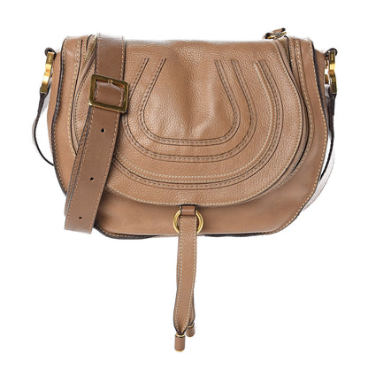 Chloe Calfskin Medium Marcie Round Zip Crossbody Bag Nut 1 of 15
