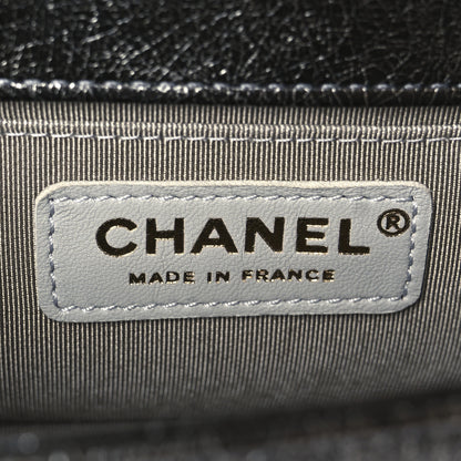 Chanel Cracked Metallic Calfskin Quilted Small Boy Flap Dark Silver 6 of 11