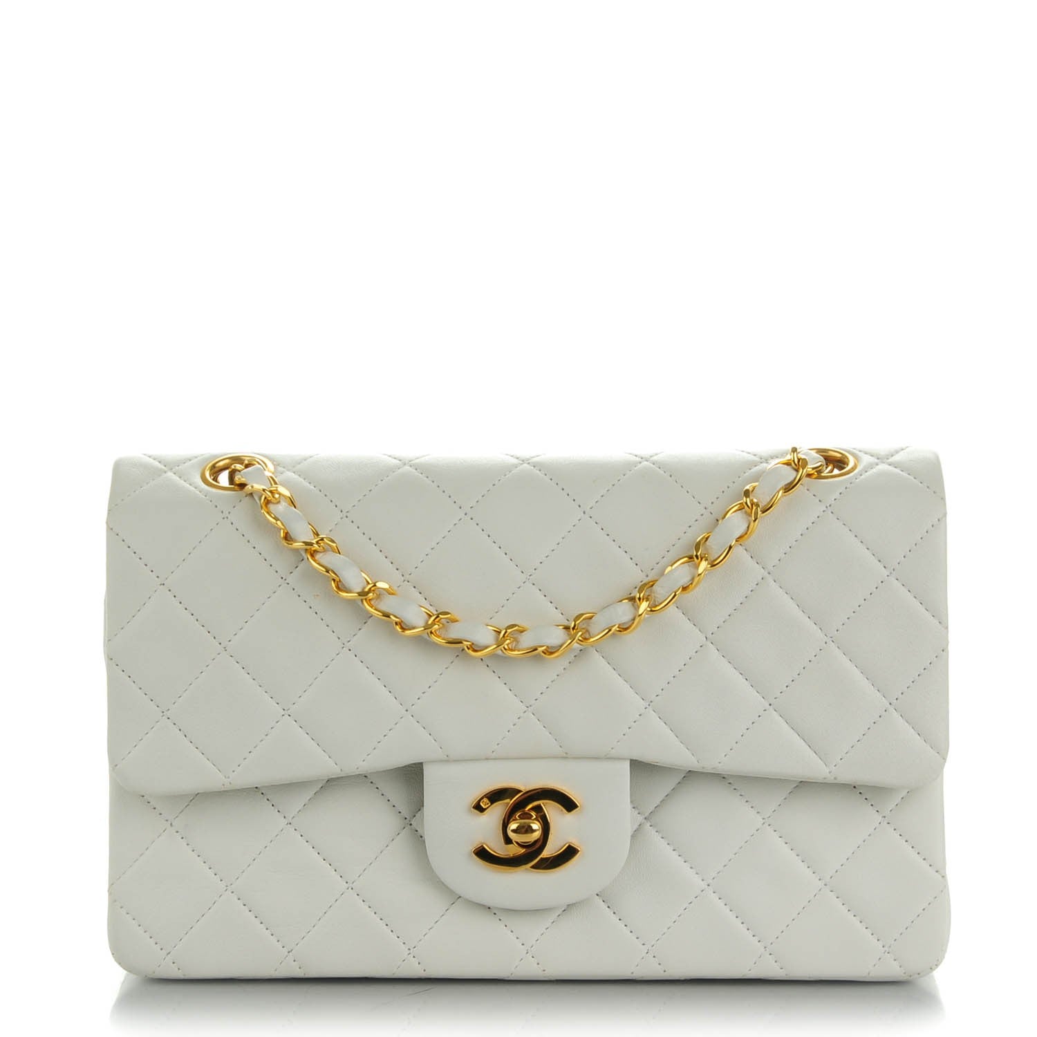 Chanel Lambskin Quilted Small Double Flap White 1 of 8