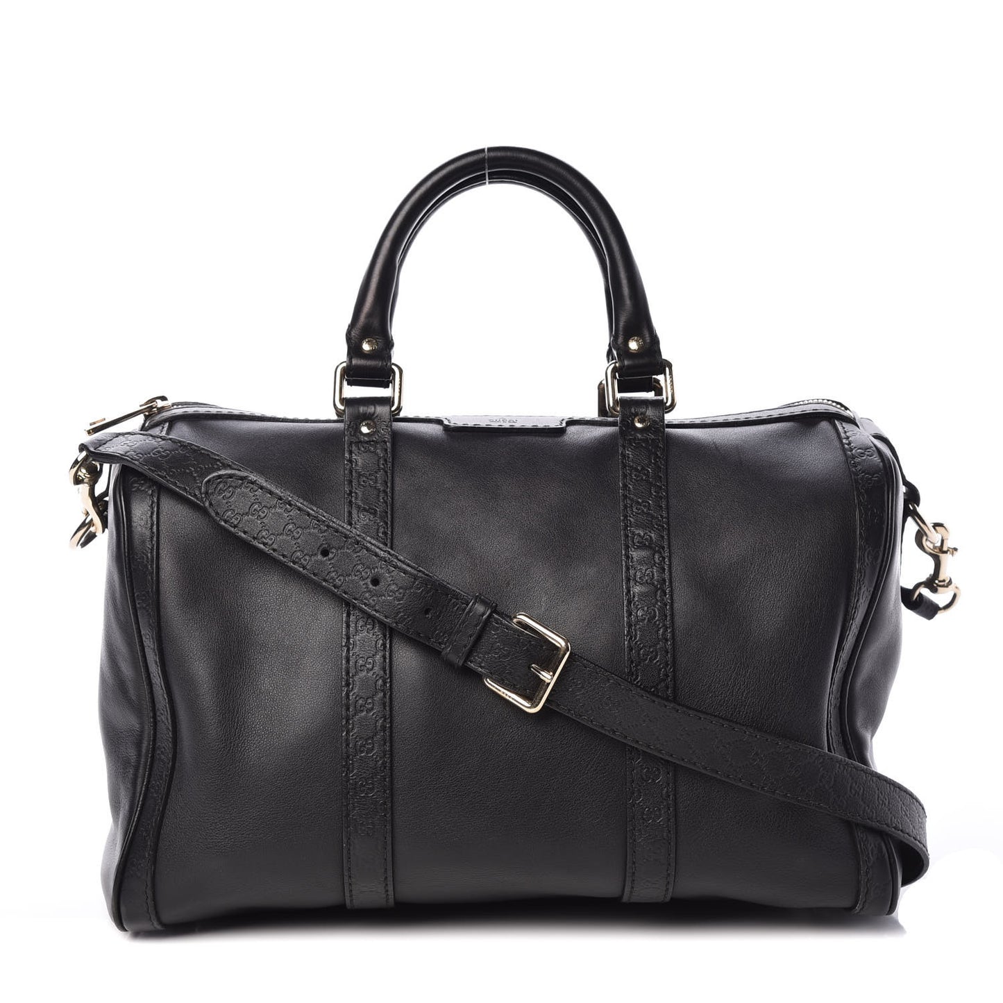 Calfskin Microguccissima Trim Medium Boston Black