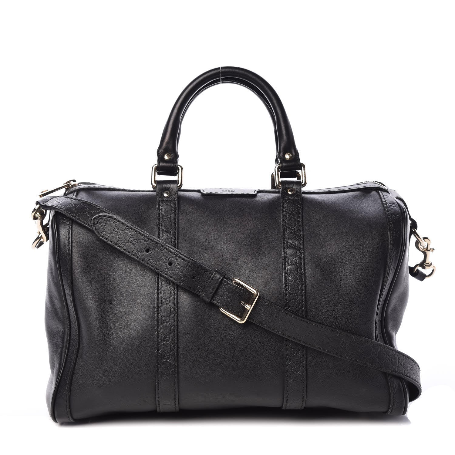 Gucci Calfskin Microguccissima Trim Medium Boston Black 1 of 9