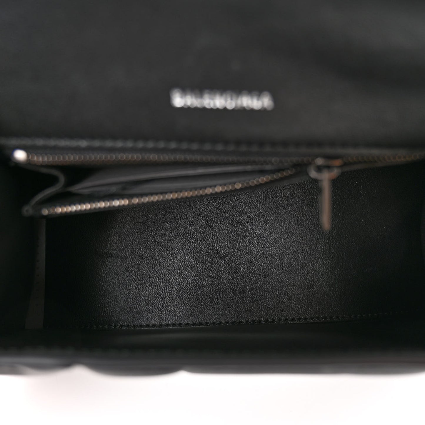 Nappa BB Monogram Embossed Small Hourglass Top Handle Bag Black