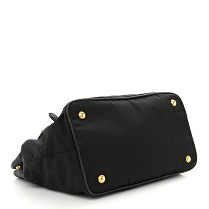 Prada Tessuto Nylon Vitello Daino Tote Black 4 of 10