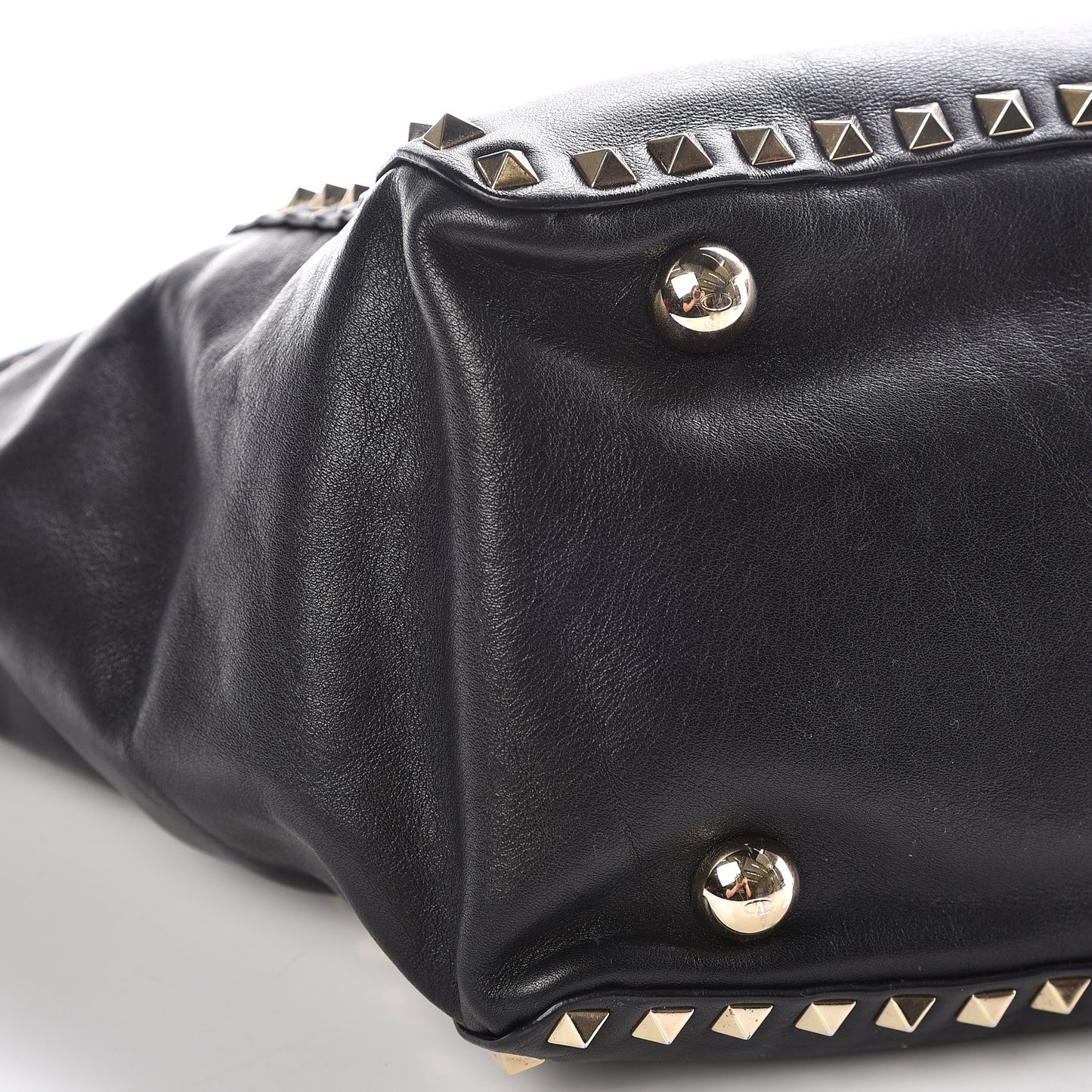 Vitello Medium Rockstud Tote Black