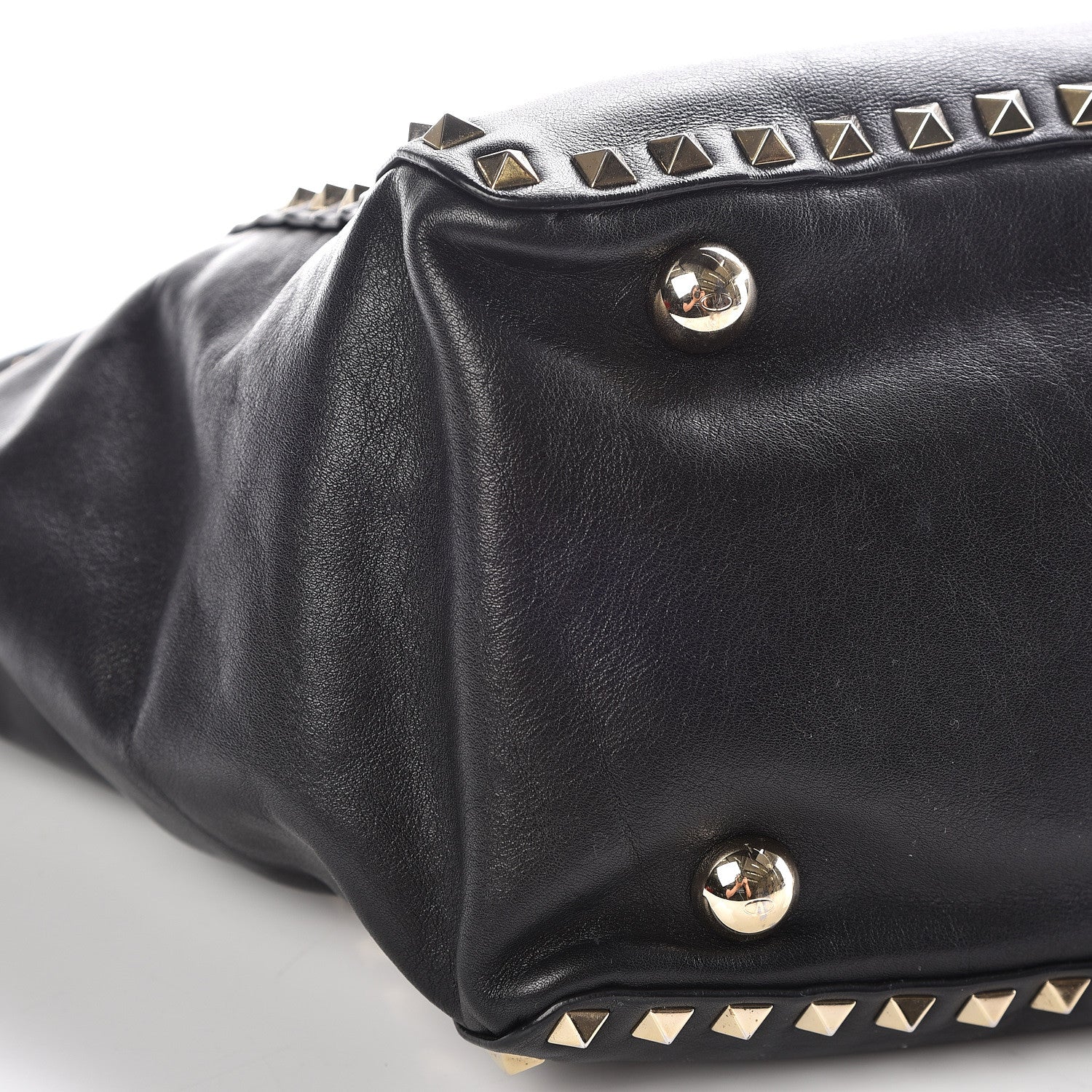 Valentino Garavani Vitello Medium Rockstud Tote Black 6 of 17