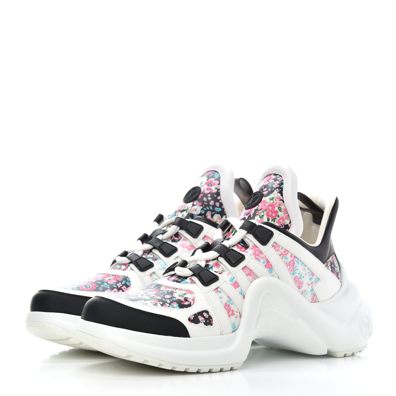Louis Vuitton Flower Printed Calfskin Monogram LV Archlight Sneakers 41 Black Rose 3 of 14