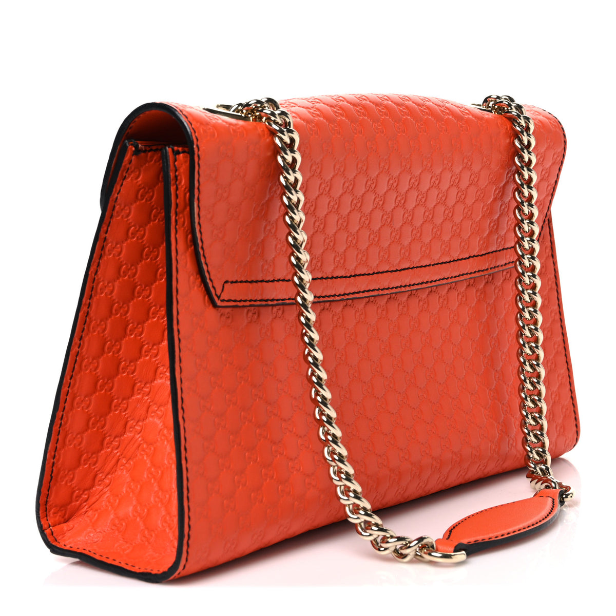 Gucci Microguccissima Medium Emily Chain Shoulder Bag Sun Orange 3 of 10