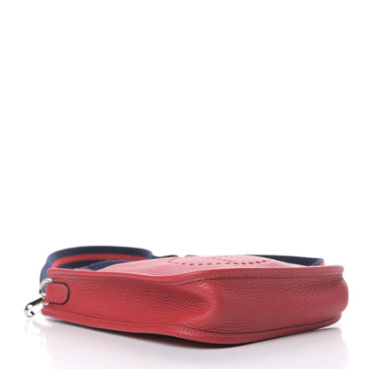 Hermes Taurillon Clemence Amazone Evelyne TPM Rouge Casaque Bleu Saphir 4 of 10