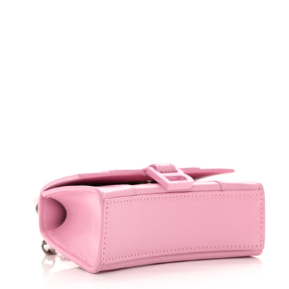 Balenciaga Shiny Box Calfskin Tonal B Hourglass Top Handle Bag Mini with Chain Candy Pink 8 of 8