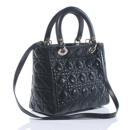 Christian Dior Lambskin Cannage Medium Lady Dior Black 3 of 7