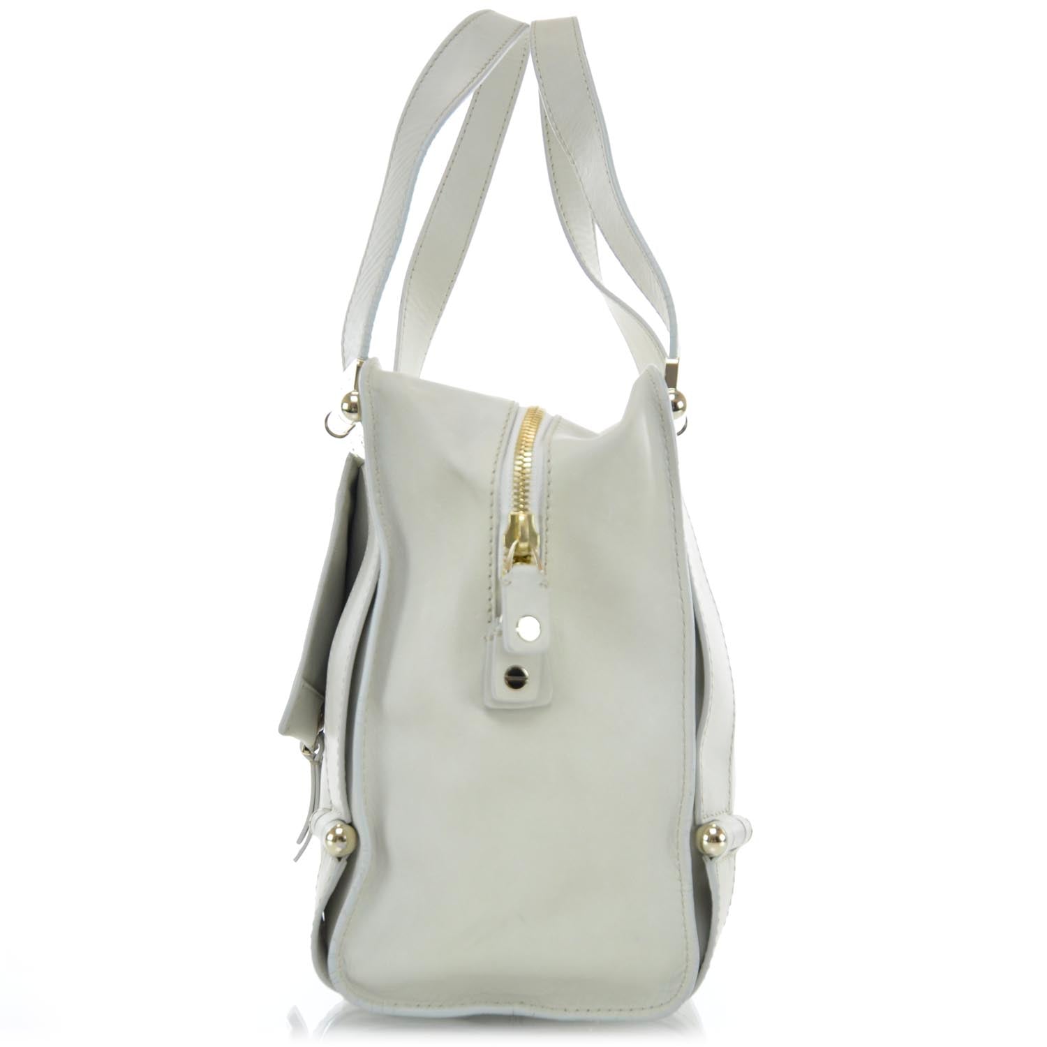 Jimmy Choo Cashmere Calfskin Medium Parker Tote White 4 of 9