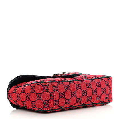 Gucci Monogram Multicolor Matelasse Diagonal Small GG Marmont Shoulder Bag Red Blue 3 of 11