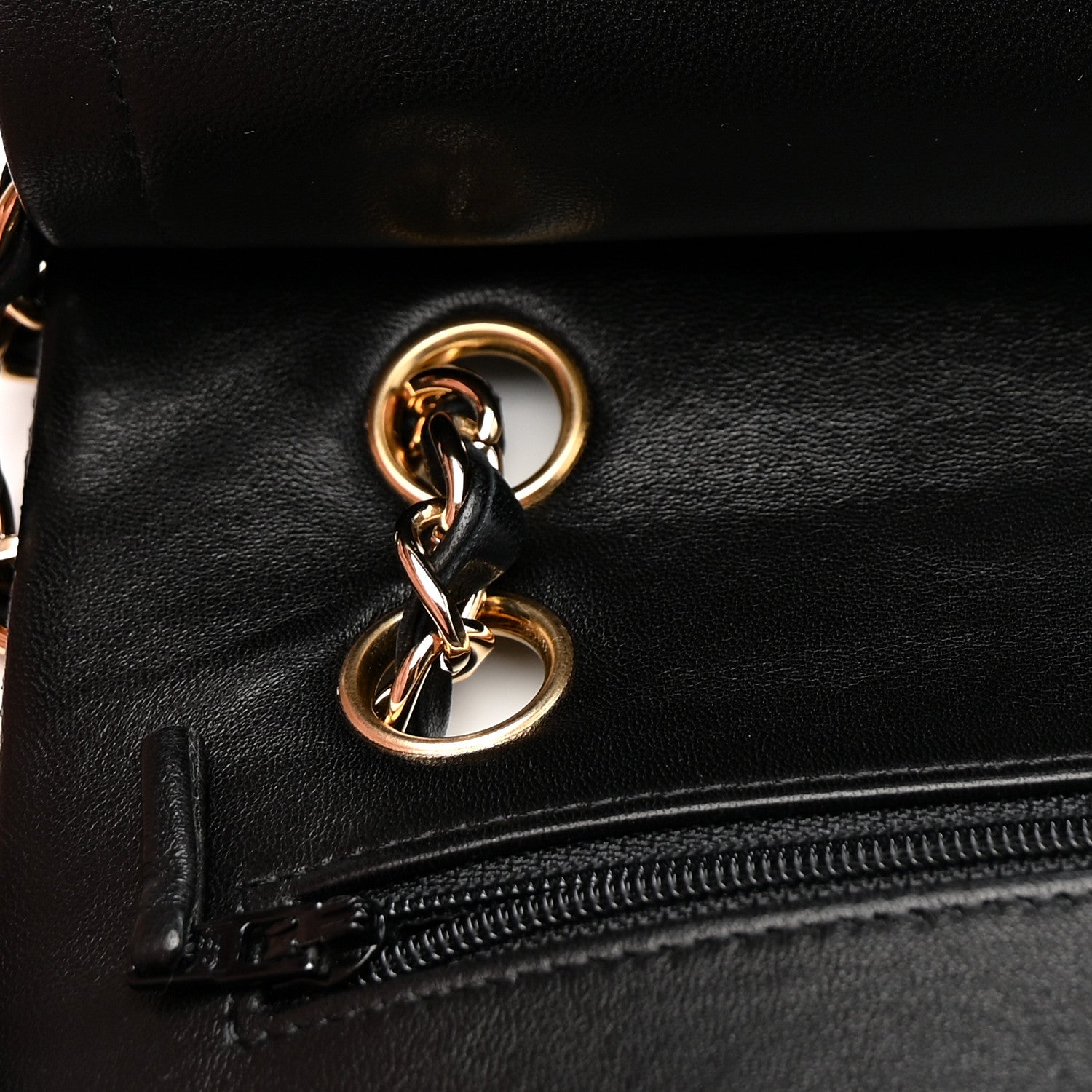 Chanel Lambskin Quilted Medium Double Flap Black 12 of 13